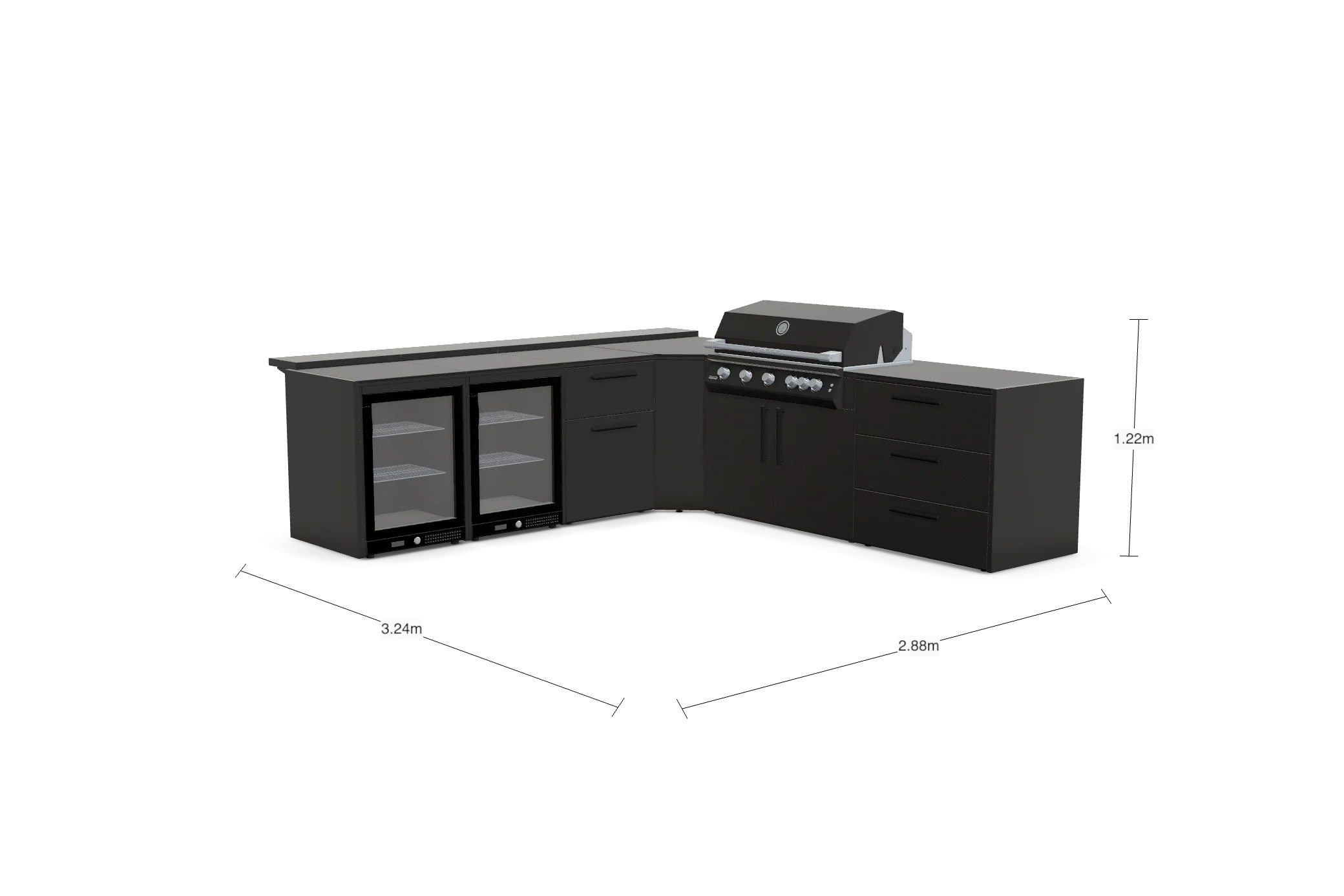 The Blenheim Modular Outdoor Kitchen L-Shape L001 - Image 2