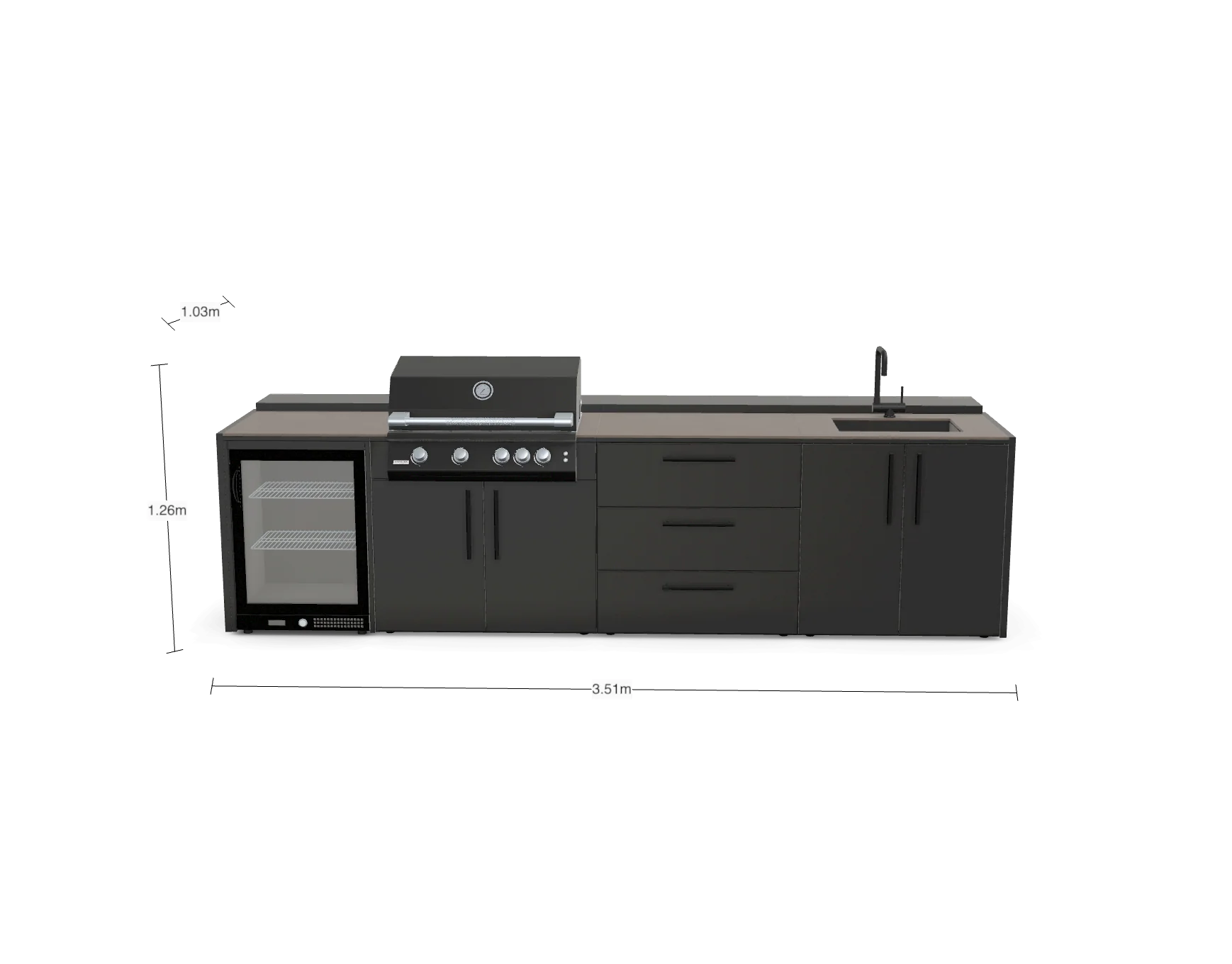 The Blenheim Modular Outdoor Kitchen Single Wall S005 - Image 3