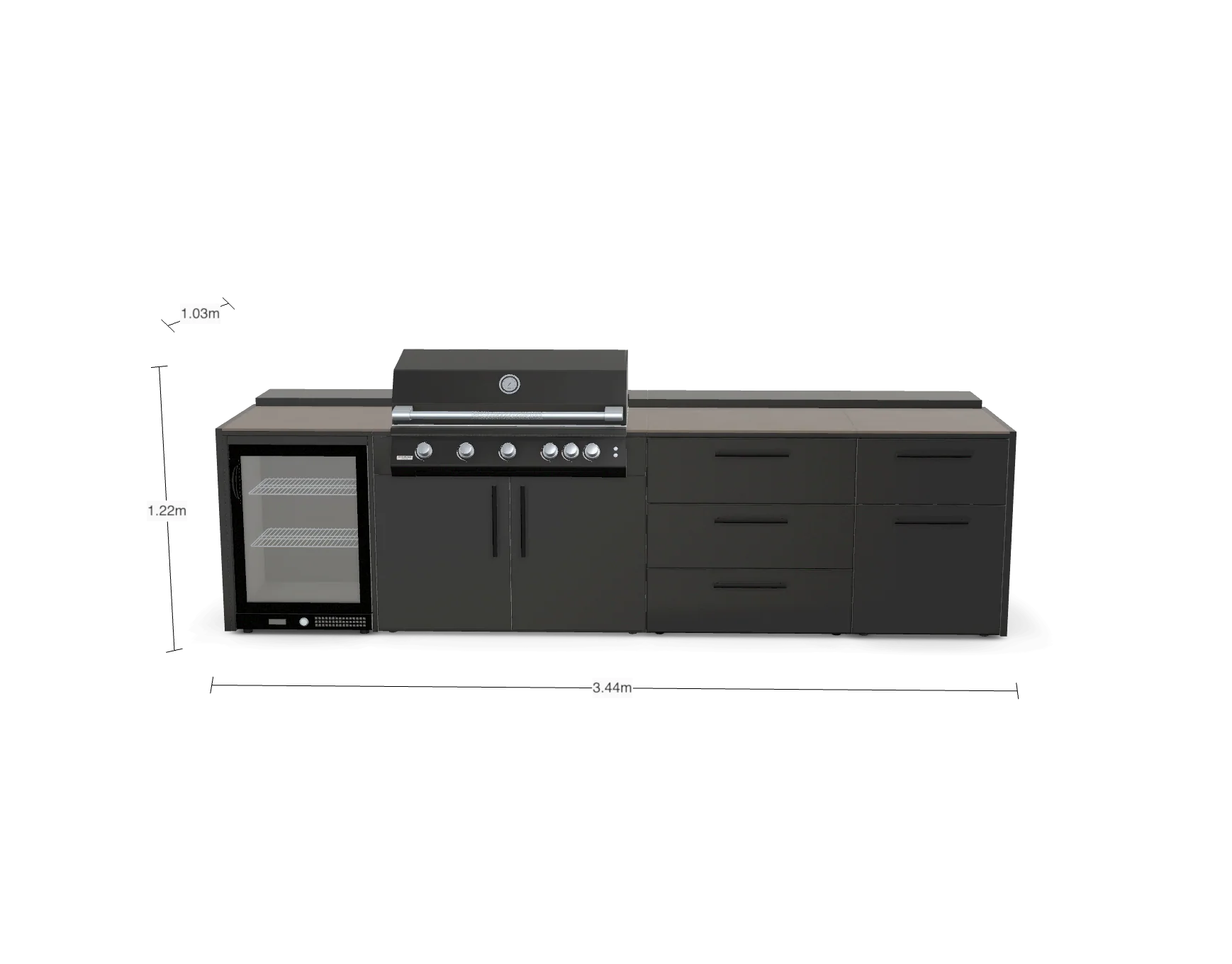 The Blenheim Modular Outdoor Kitchen Single Wall S006 - Image 3