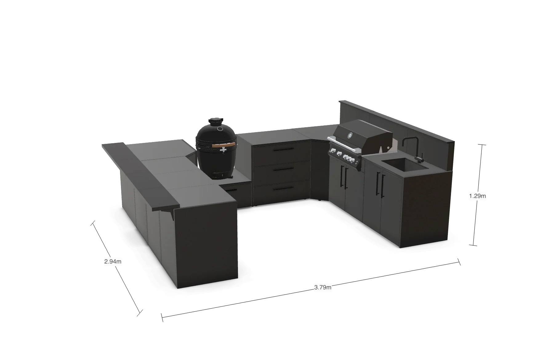 The Blenheim Modular Outdoor Kitchen U-Shape U001 - Image 2