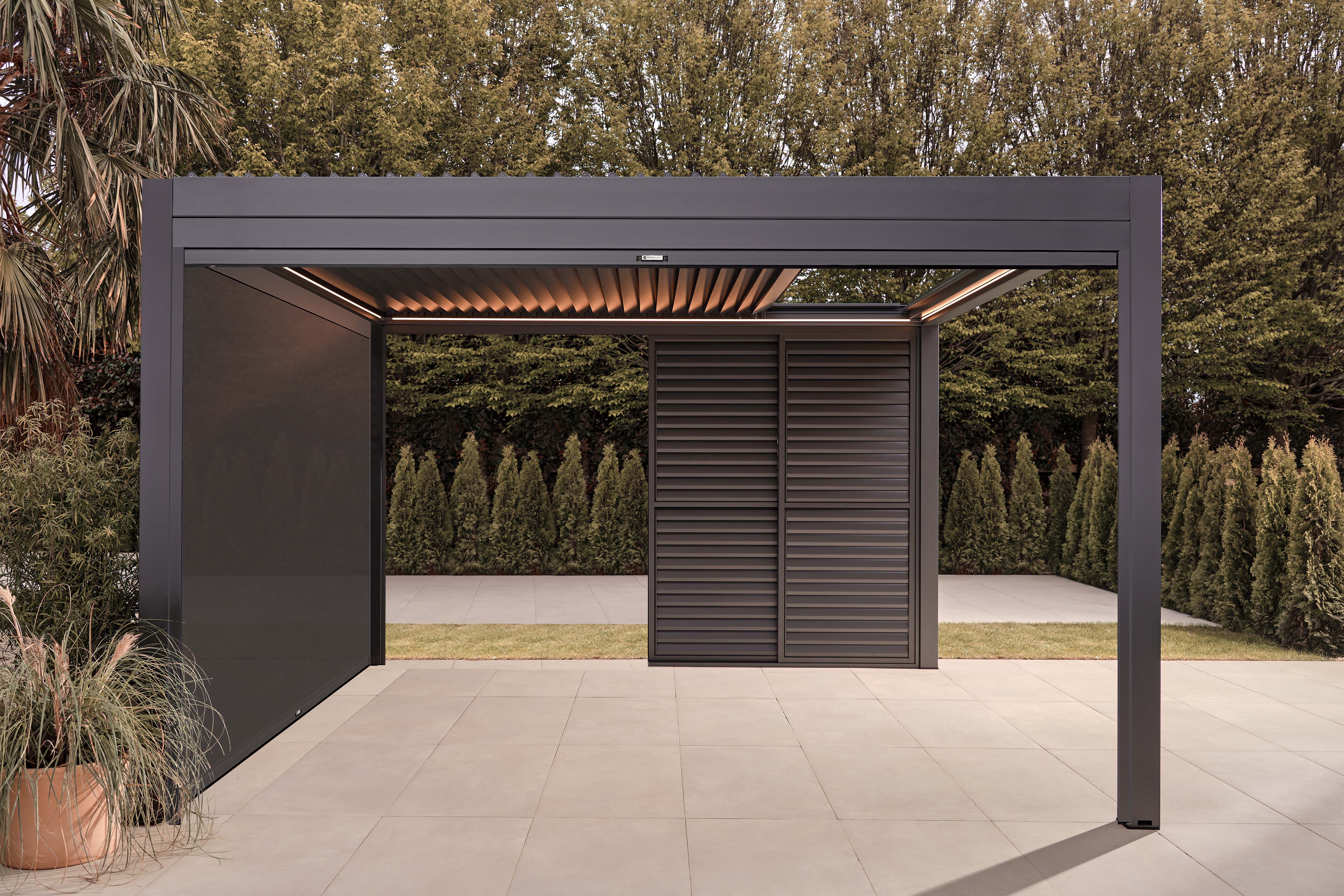 Luxe Electric Retractable Roof LED Aluminium Pergola - Image 10